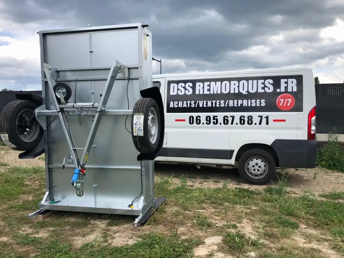 OFFRE EXCEPTIONNELLE DSS Remorque 195 x 115 x 35 cm  PLIABLE BASCULANTE